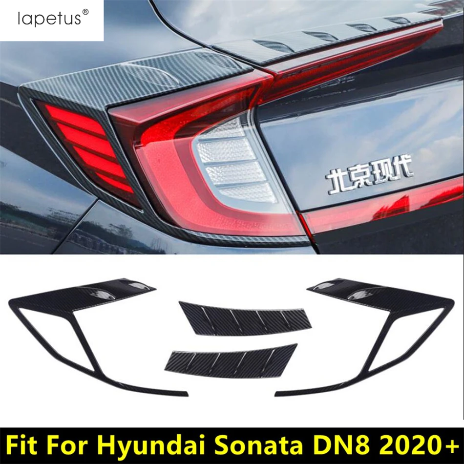 

Rear Tail Light Lamp Eyebrow Eyelid Strip Cover Trim For Hyundai Sonata DN8 2020 - 2023 ABS Chrome / Carbon Fiber Accessories