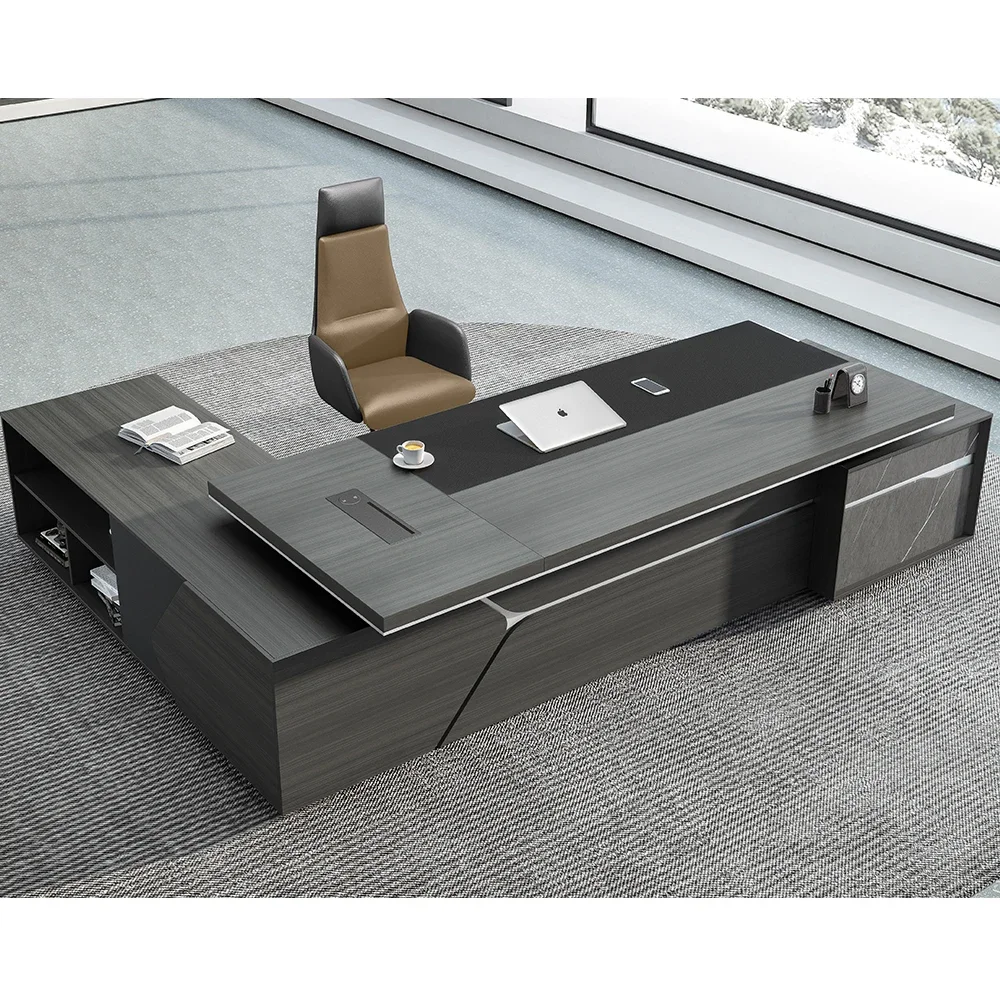 Desk ceo director manager business furniture chair and table boss desk black executive desk Office furniture factory