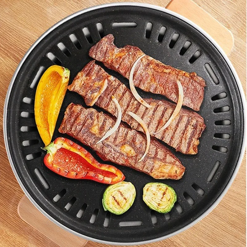 Outdoor multifunctional barbecue grill camping tea making baking tray net carbon baking basin stainless steel material with sink