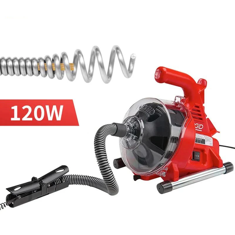 Elektryczna maszyna do czyszczenia rur kanalizacyjnych R7 120W 220V, automatyczna maszyna do czyszczenia toalet i rur kuchennych, przepychacz do rur.