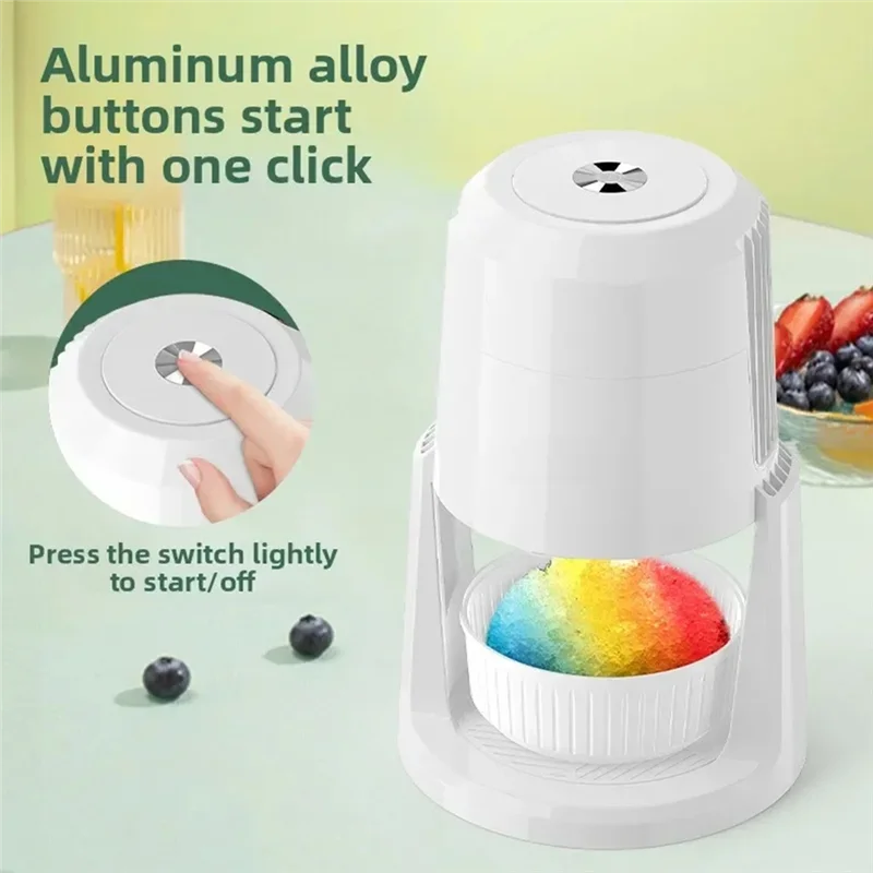

ABMI-Automatic Electric Small Household Ice Shaver Machine Two Speed Adjustable Cutting Function Ice Crusher US Plug,