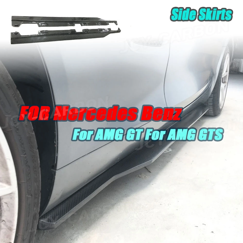 

JCYECF 2 шт./компл. для C-класса, боковые юбки из углеродного волокна, фартуки для губ для Mercedes Benz AMG GT AMG GTS AMG GTR Coupe 2, дверные FRP