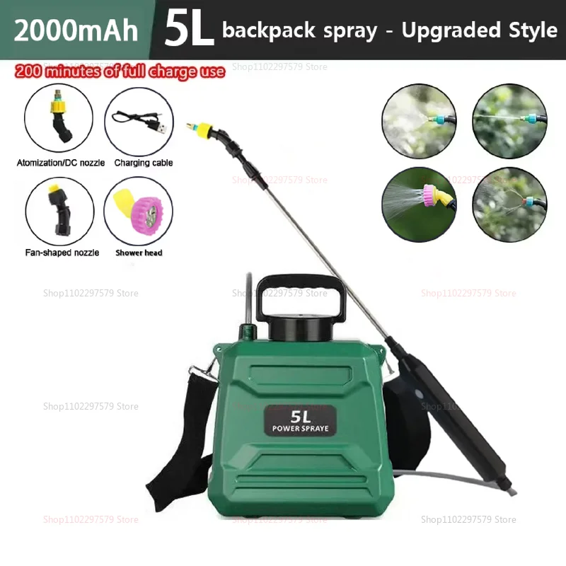 Spruzzatore elettrico per pesticidi da 5 litri Spray per fertilizzanti per fiori agricoli ricaricabili ad alta pressione automatico per l'agricoltura del giardino