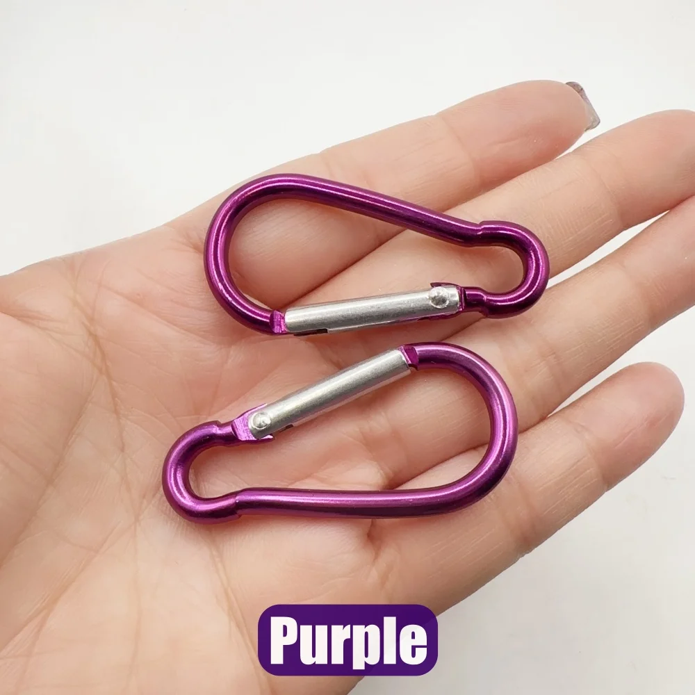 5-100Pcs Aluminium Karabiner Schlüssel Kette Clip Outdoor Camping Schlüsselring Karabinerhaken Wasser Flasche Schnalle Kit Klettern zubehör