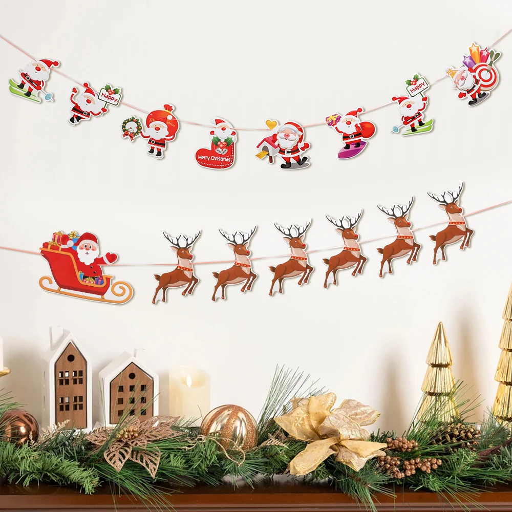 2 متر عيد الميلاد الديكور سانتا كلوز العلم رفع شجرة عيد الميلاد قلادة للمنزل ديكور 2026 السنة الجديدة حفلة هدية نافيداد اكسسوارات