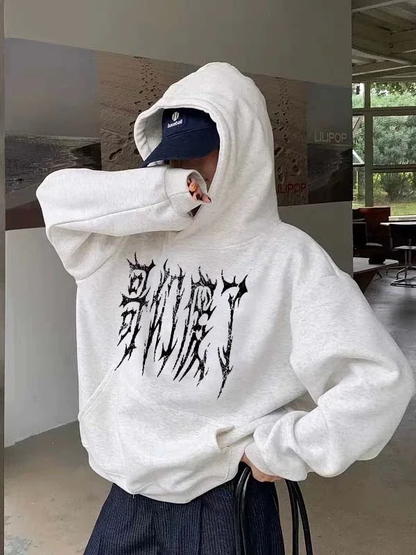 

Худи Lmyer Number Nine 03ss свободного кроя, повседневное, с длинными рукавами, в уличном стиле, из смесовой полиэстеровой ткани, с принтом, не свитшот