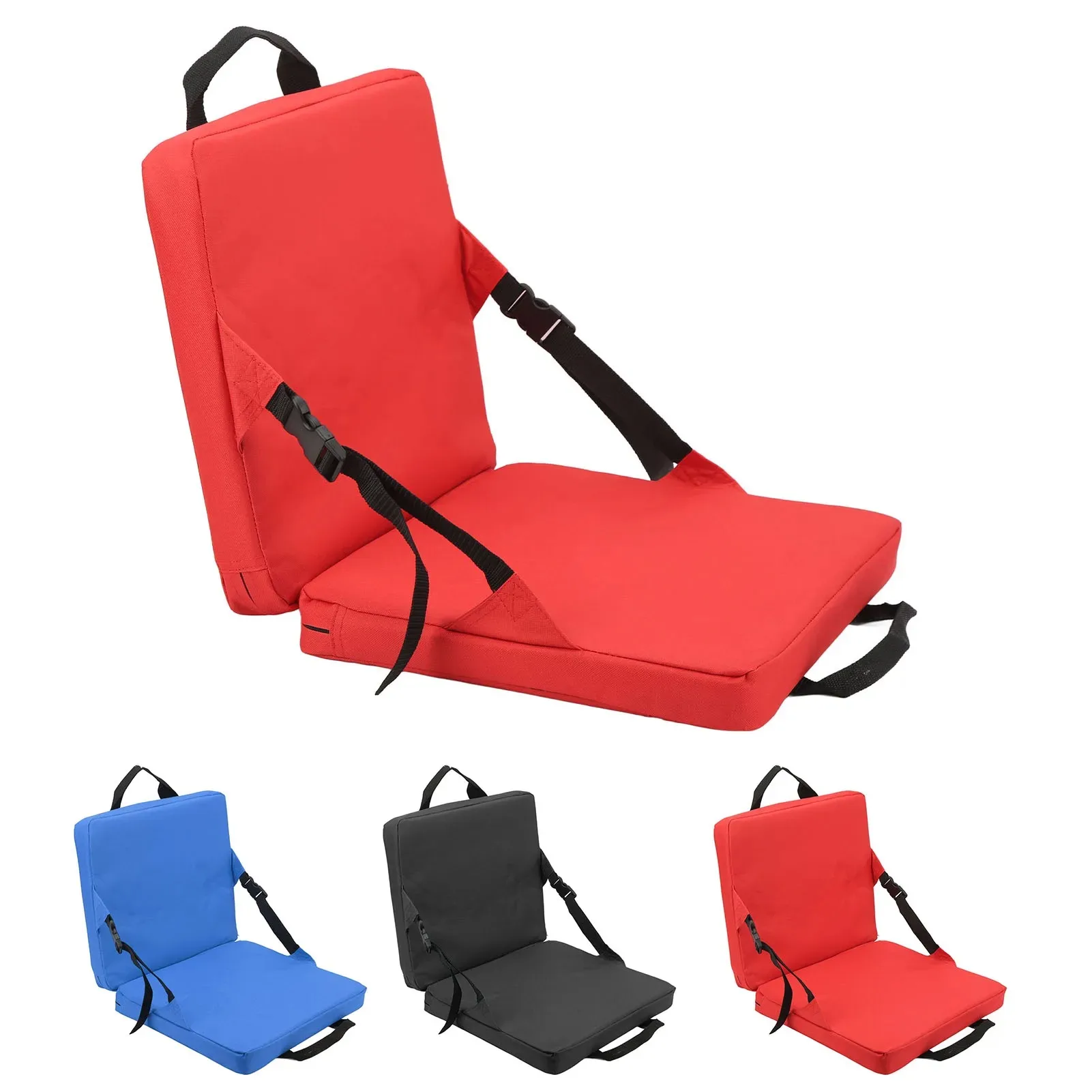 Portable Folding Seat Cushion,Outdoor Foldable Chair with Backrest Soft Sponge Cushion,Back Chair for Stadium and Beach.