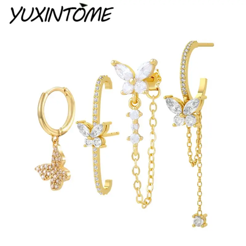 

2026 New Exquisite Butterfly Tassel Earrings 925 Sterling Silver Needle Stud Earrings For Women Fashion Wedding Anniversary Gift