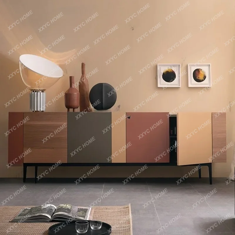 XX light luxury dining side walnut storage cabinet modern home living room solid wood porch cabinet