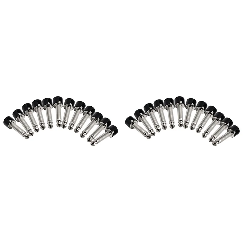 

Dropship-24Pcs DIY Strait Audio Solderless 6.35 Mono Plug Solder Free Plug Guitar Effect Connector Chrome Black
