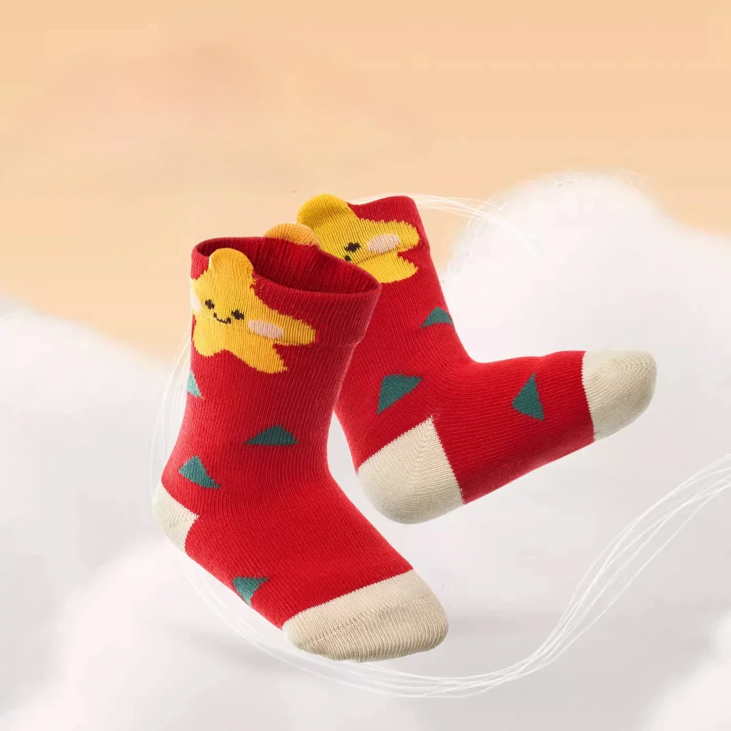 kids socks girls  calcetines niño In tube Sock Cartoon Reindeer Christmas Gifts Joyful Red Soft and Comfortable