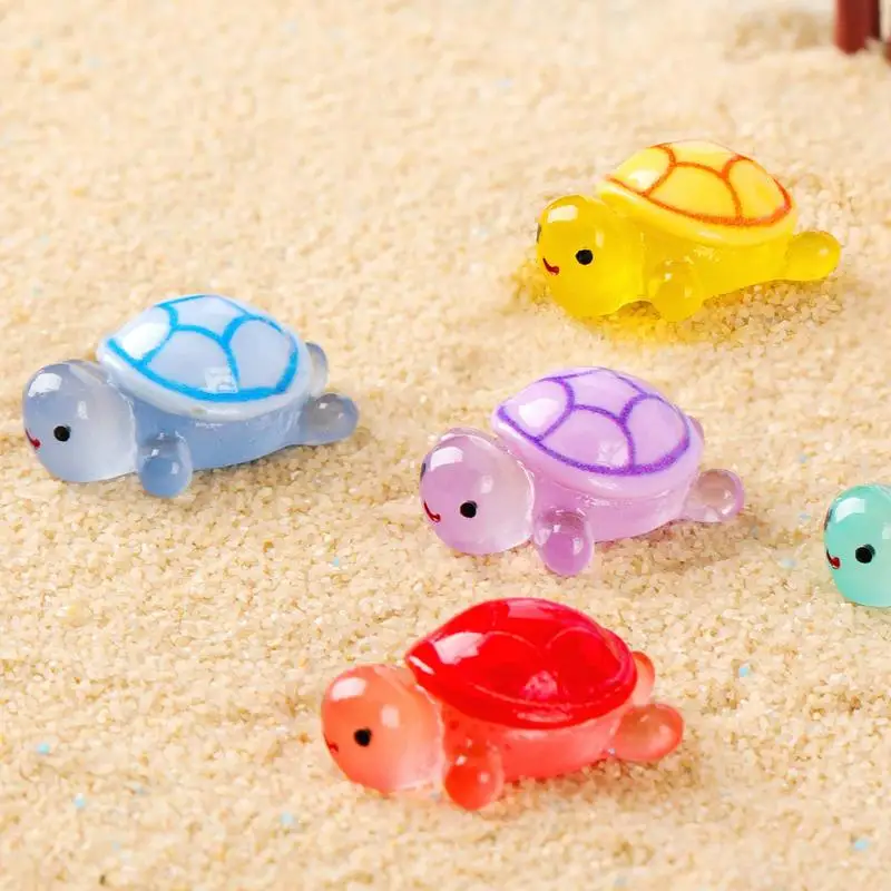 10 Piece Mini Cute Growing Resin Turtle Animal Miniature Creative Garden Ornament Landscape Crafts Decoration Ornament