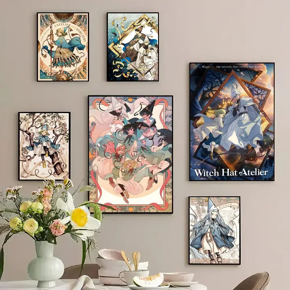Póster encantador de W-Witch Hat AtelierS, póster personalizado de PP, pegatina de pared engrosada para decoración del hogar