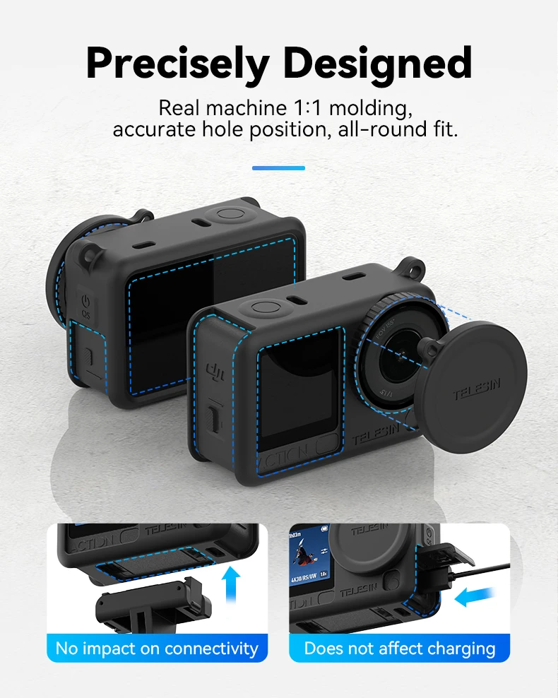TELESIN Silikon Schutzhülle Für DJI OSMO Action 6 Objektiv Kappe Kamera Drop Proof Fall Für DJI Action 6 – Detail 4