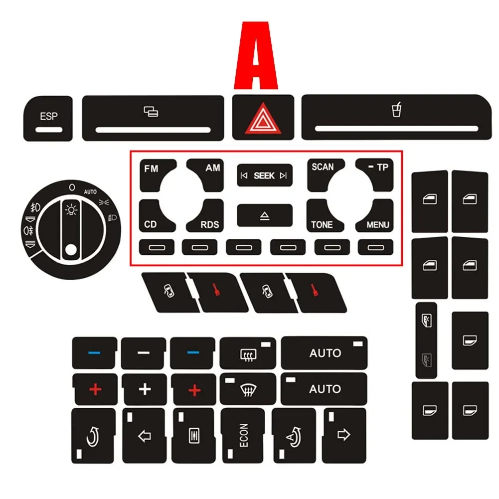 

For A4 B6 B7 Radio Clima Headlight adjustment Button Repair Worn Knob Switch Sticker Durable and Practical