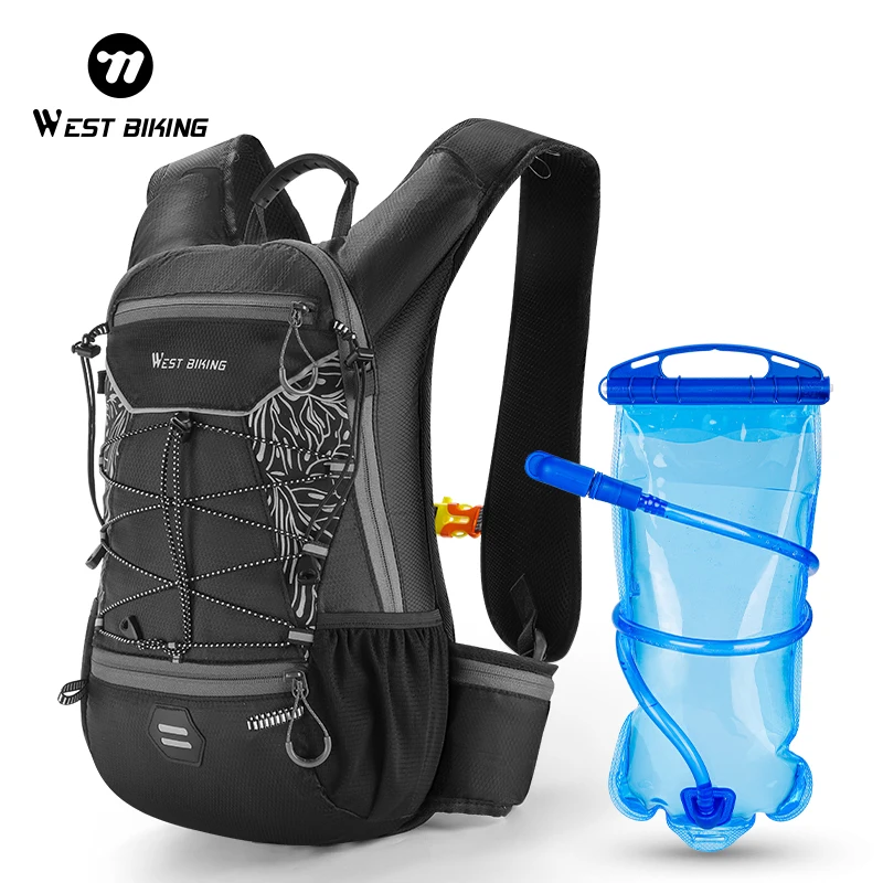 WEST BIKING Cycling Backpack Breathable Outdoor Climbing Hiking Hydration Backpack Bike Helmet Storage Bag Water Bag Rucksack