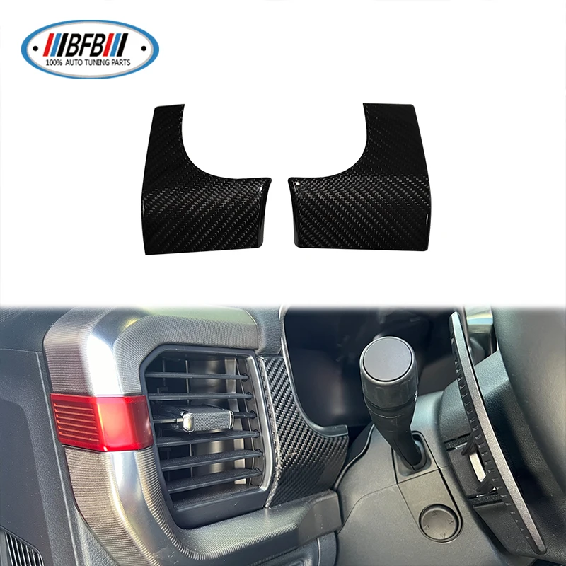 Real Carbon Fiber Accessories Car Speedometer Side Panel Frame Cover Trim For Ford F150 2021up
