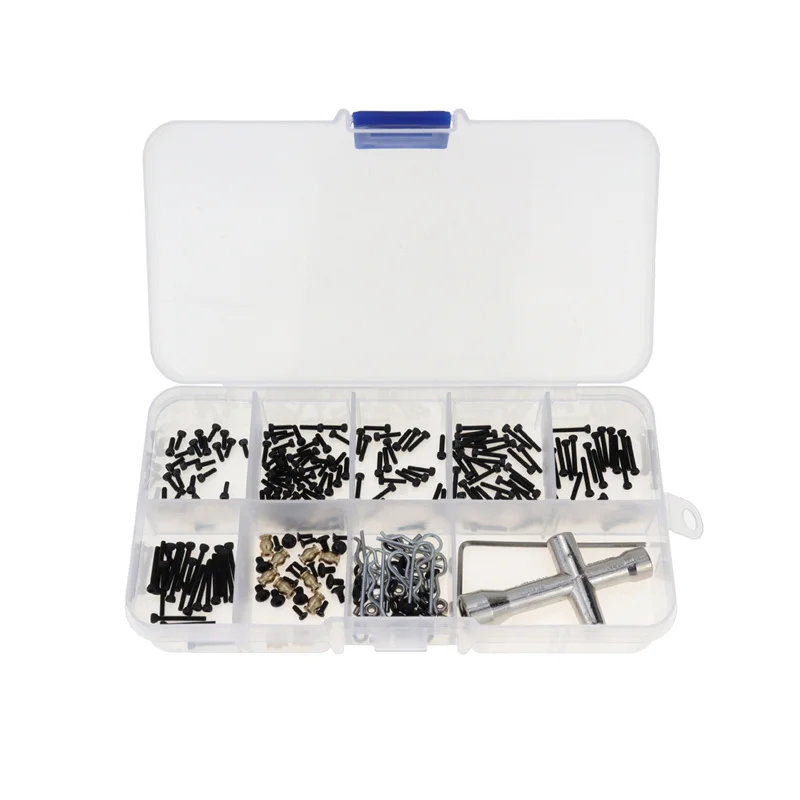 

RC Car Parts Metal Upgrade Screw Tool Box Fit For Axial 90081 AXI00001/2/5/6 SCX24 1/24 Remote Control Car Accessories