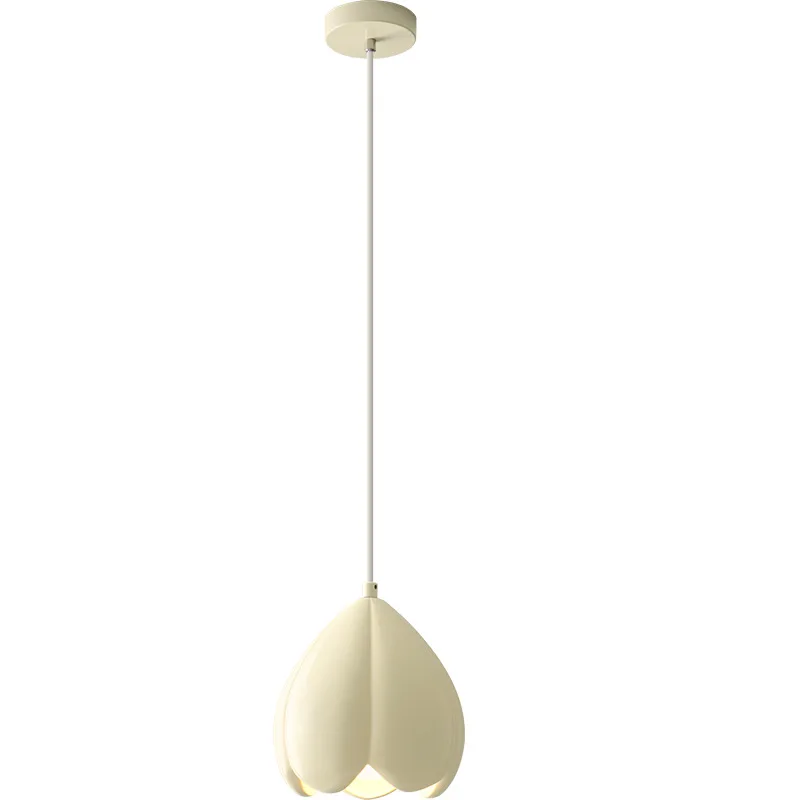 Cream Style Resin Pendant Light, Creative Flower Decoration Lighting Fixtures for Bedroom Headboard Foyer Bar Counter