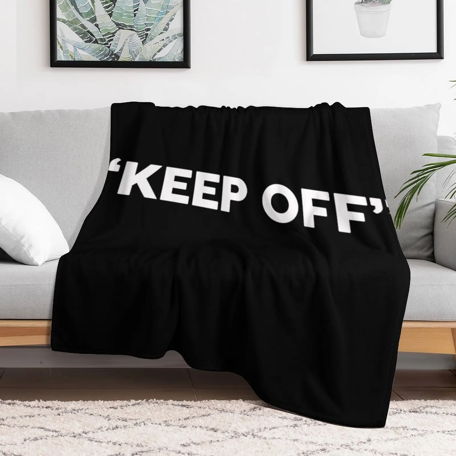 KEEP OFF - WHITE Throw Blanket Decoratives Bed Blankets