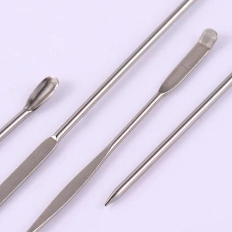 4PCS Nail Art Stirring Rod Tool Stainless Steel Powder Liquid Gel Polish Spoon Spatula Foundation Mixing Tool