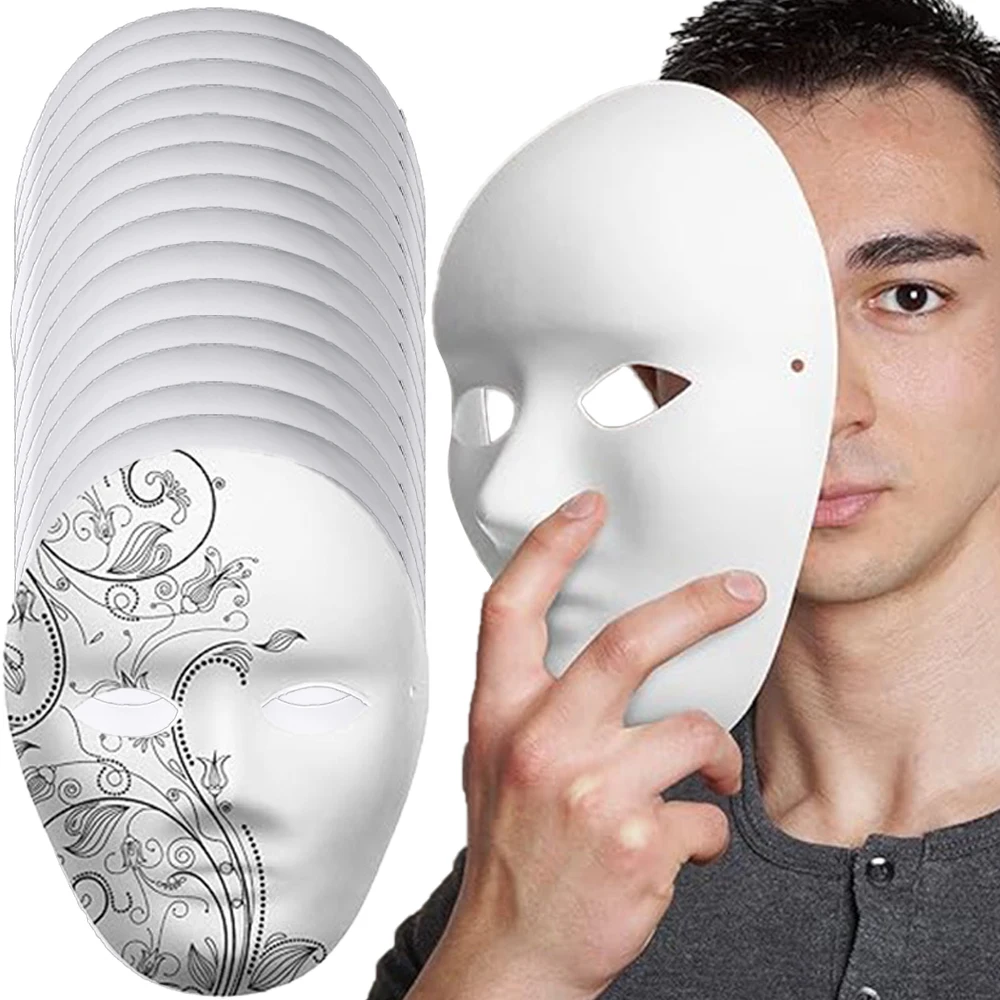 

1/10 шт. DIY полнолицевые маски бумажные пустые белые Хэллоуин косплей кошка под покраску пара половина животных маше вечерние Декор ремесло реквизит