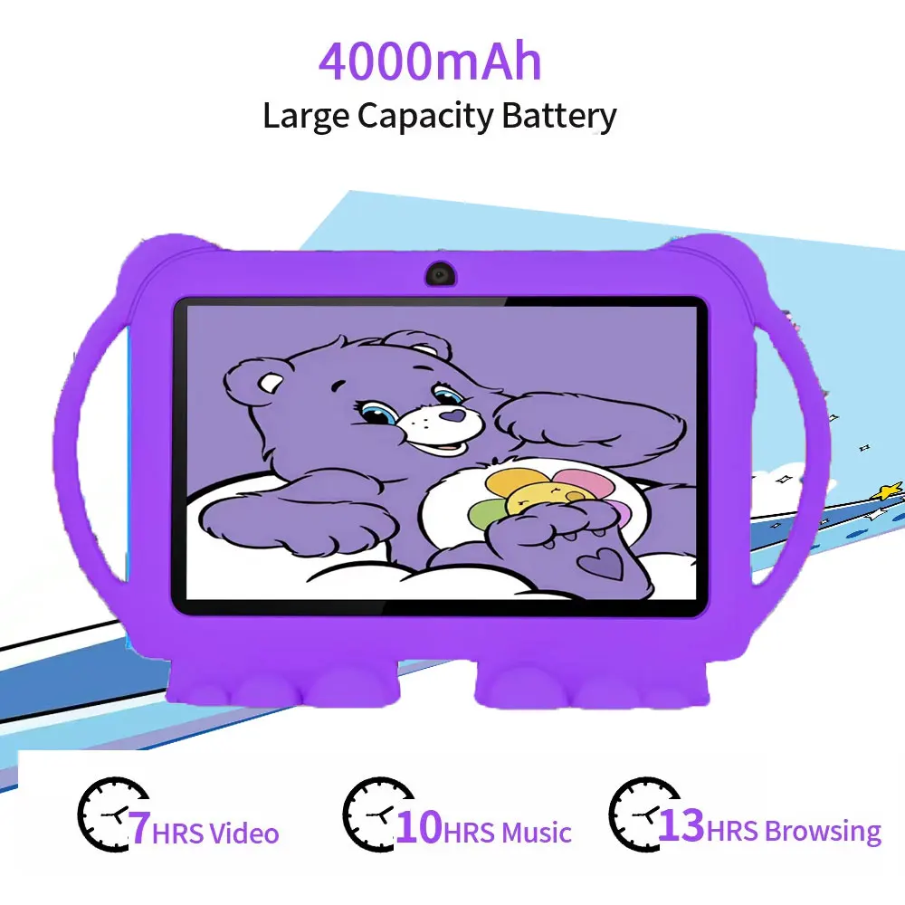 Global new Android 13 Children's Education Tablet, 4GB RAM, 64GB ROM, Parental Control, Dual cameras, 4000mAh Battery