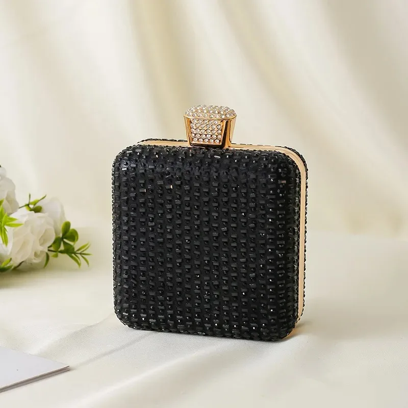 

Diamond Square Shoulder Bag - Premium Mini Clutch For Evening Dresses Chic Mini Square Satchel Women's Rhinestone Handbag Bolsos