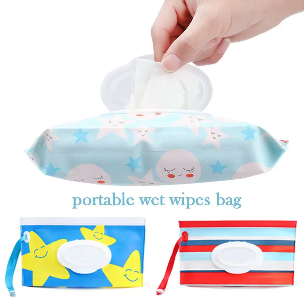 Outdoor Cute Carrying Case Flip Cover Snap-Strap Portable Cosmetic Pouch Tissue Box Wet Wipes Bag Stroller Accessories