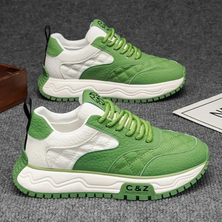 

[Men's Fashion Shoes] Men's Fashion Shoes High Elasticity Comfortable Non-slip Casual Thick-soled Lace-up Sports for Daily Outd