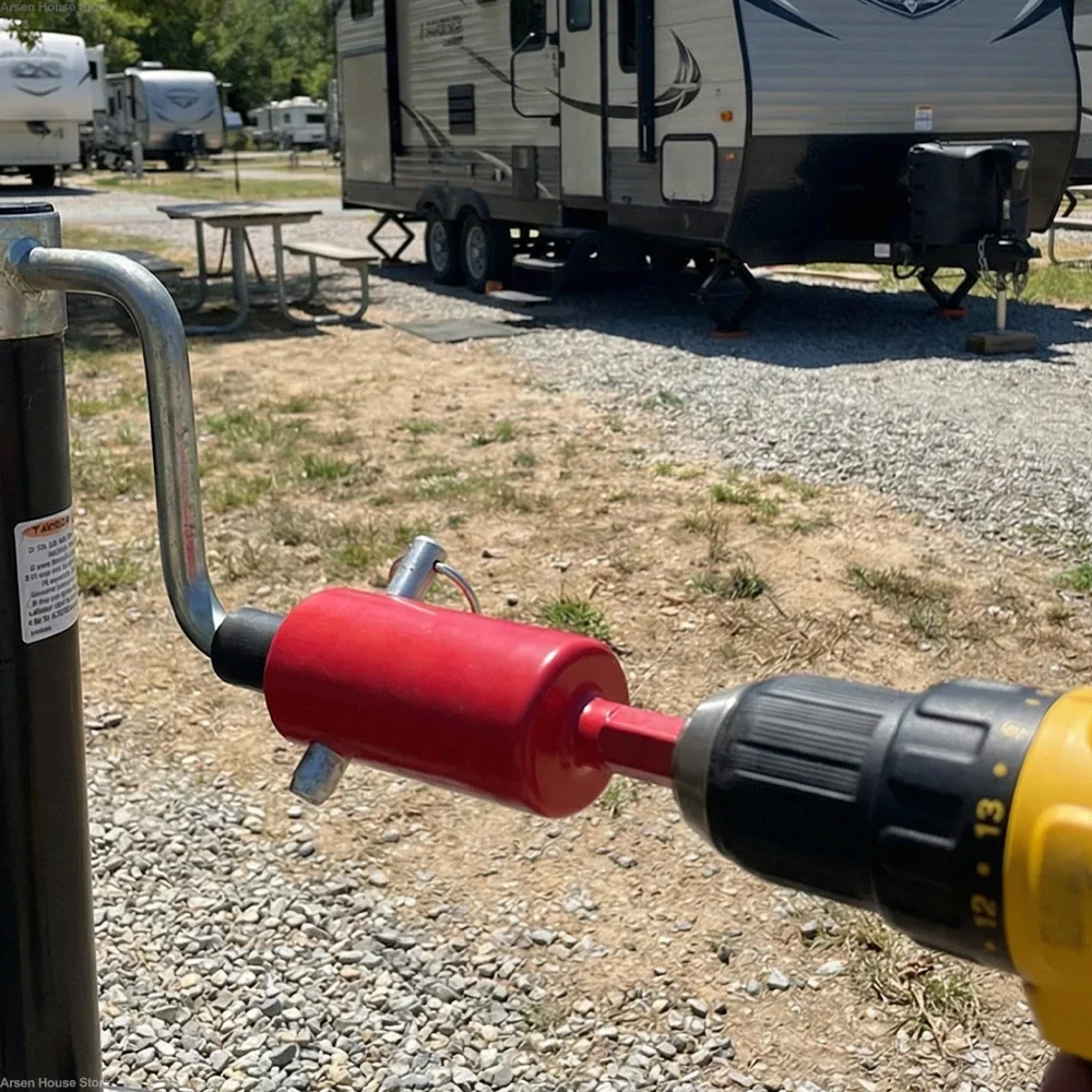 Trailer Jack Drill Adapter, Heavy Duty Power Drill Crank Handle for 1