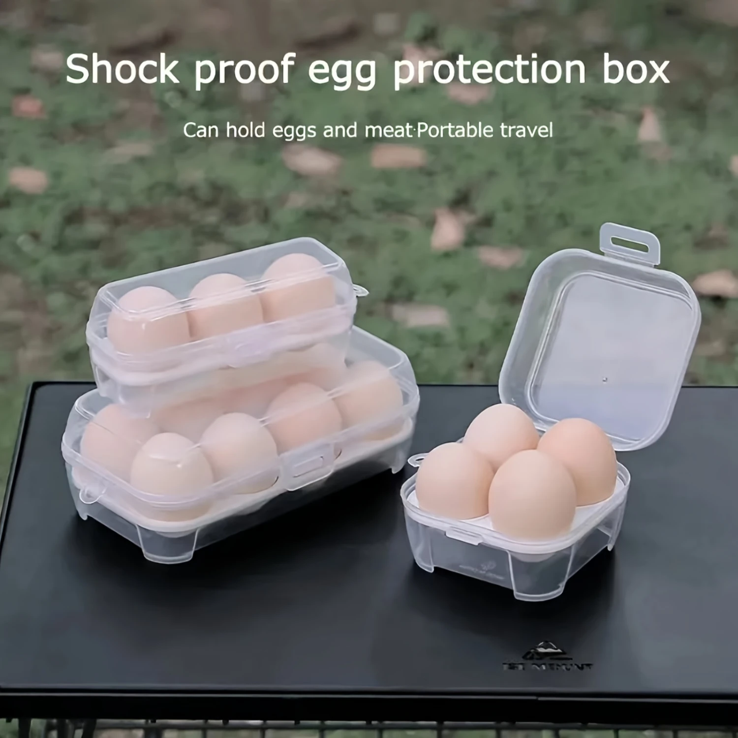 1pc 4Grids Premium Egg Holder Container - Leakproof Shockproof Protection, Portable, Sturdy, and Space-Saving Design for Camping