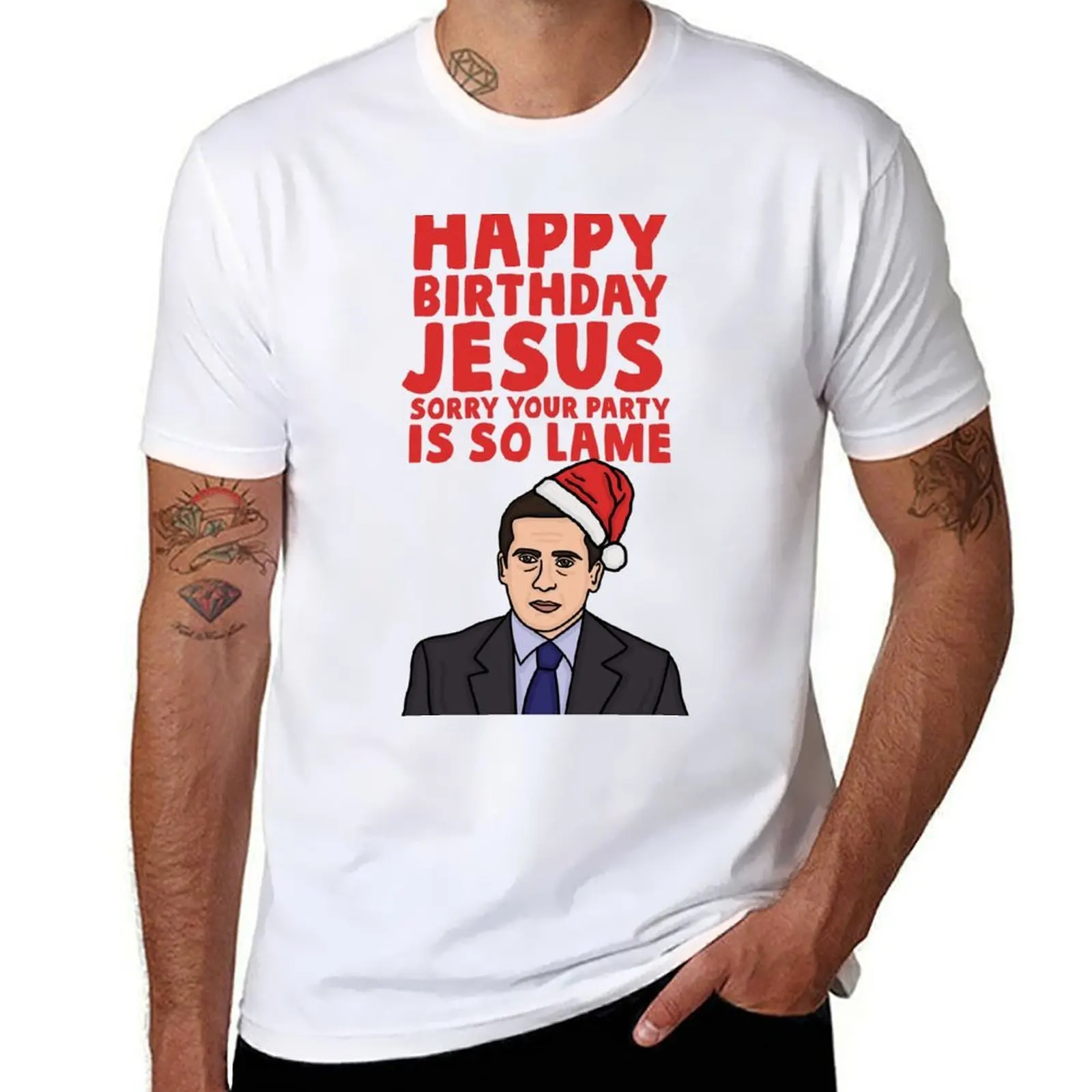 

Happy Birthday Jesus Sorry Your Party Is So Lame T-Shirt t shirts for man pack cotton t shirts for man graphic tees T-Shirt