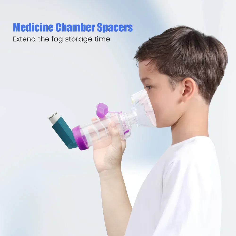 Automizer Spacer Mist Storage Compressor Nebulizer Tank Aerochamber with Mask Cup for Pet Adults Children Asthma Inhale Chamber