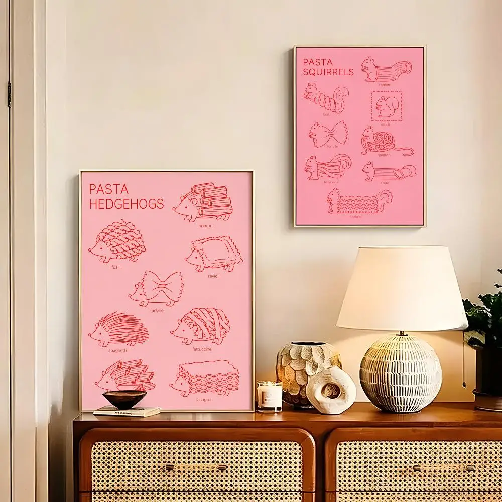 Sweet Pink Animals Poster HD art sticky wall waterproof home living room bedroom bar decoration