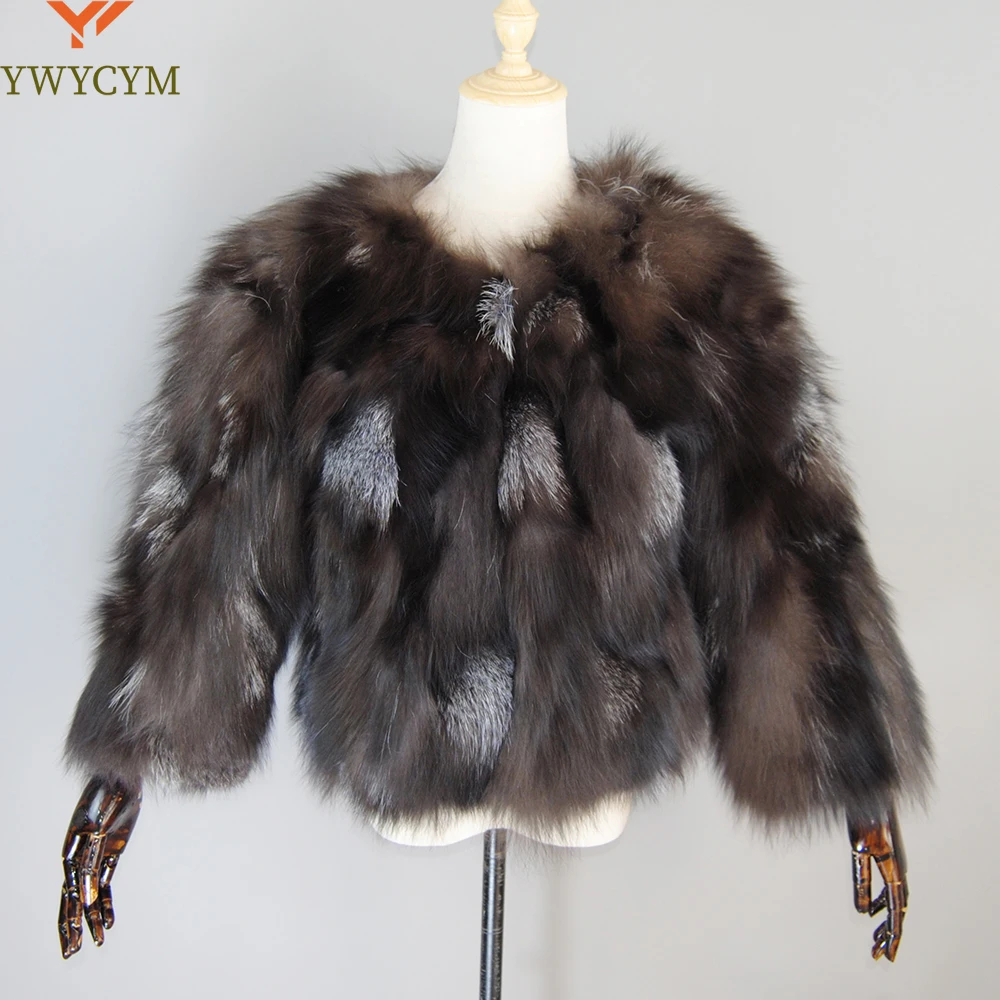 Hot Sale Brand Fashion Real Fur Coat Short Style Women Winter Real Silver Fox Fur Coats Ladies Warm 100% Natural Fox Fur Jacket