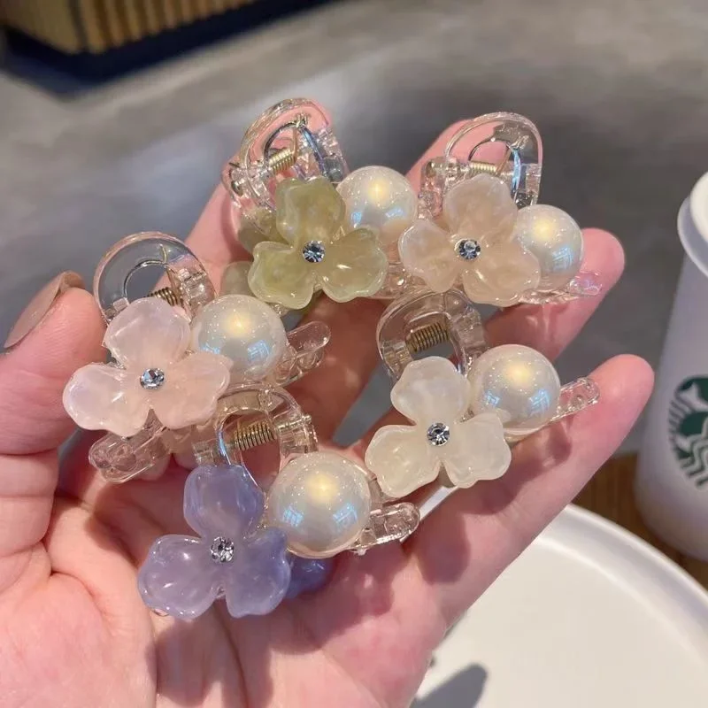 اتجاه 2025! جيلي يشعر الأزهار اللؤلؤ مقاطع شفافة الجنية الشعر السيطرة لطيف الجانب/الجبهة مقاطع الشعر الجمالية عالية للفتيات #2