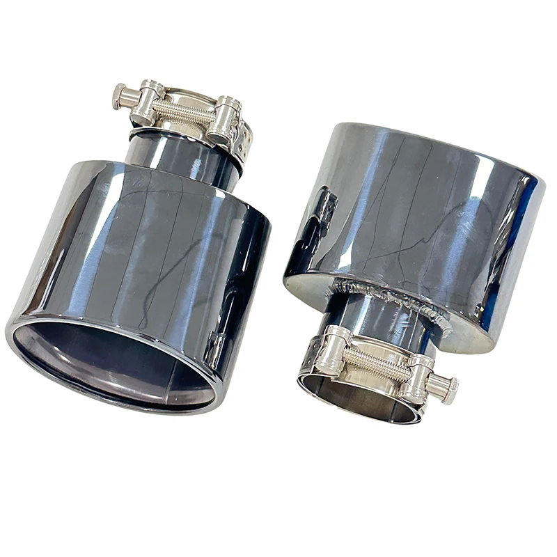 

car exhaust pipe stainless steel Black plating 1pcs Tailpipe modification export personalized oval thick 80mm wide 120mm muffler