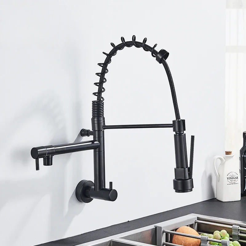 Kitchen Wash Basin Household Sink Faucet Spring Hot and Cold Faucet High Pressure Pull Telescopic Kitchen Faucet