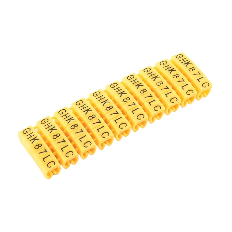 Marqueurs de câbles M-1 M-0 (A-Z) – 100 pièces jaunes – Lettres uniques de A à Z pour câbles de diamètre M-0 M-3
