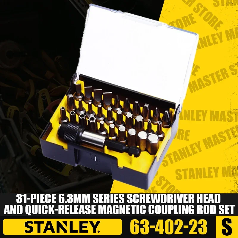 STANLEY 63-401-23/63-402-23 31-Piece 6.3Mm Series Screwdriver Head and Quick-Release Magnetic Coupling Rod Set Screwdriver Bits