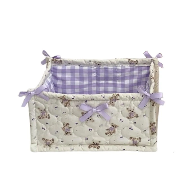 

652F Декоративная стеганая корзина для хранения для улучшения стола и упорядоченности комнаты