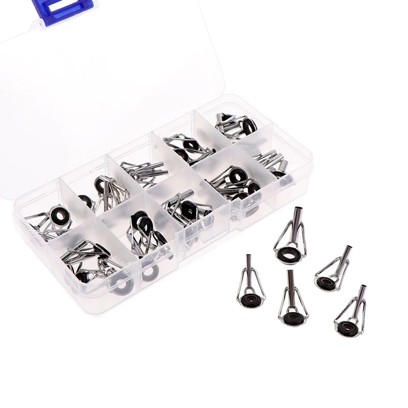80 Stück/Karton, Größe 1:10 #   Angelrute Guide Spitze Reparatur Kit Set DIY Augenringe Angelrute Guide Angelgerät
