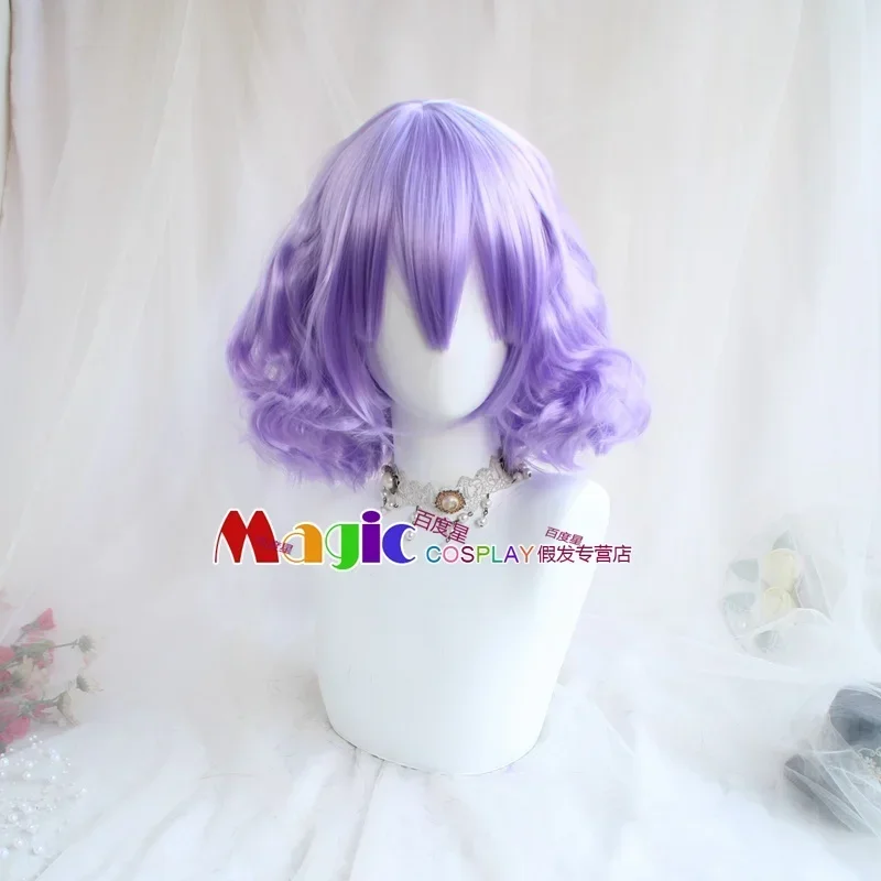 The Magic Angel Creamy Mami Cosplay Wig Purple Short Curly Hair Lolita Cosplay Wig Heat Resistant Synthetic Hair Hallowen