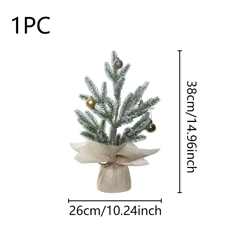 1PC 38CM (H) simulated Christmas tree potted plant Christmas New Year home decoration