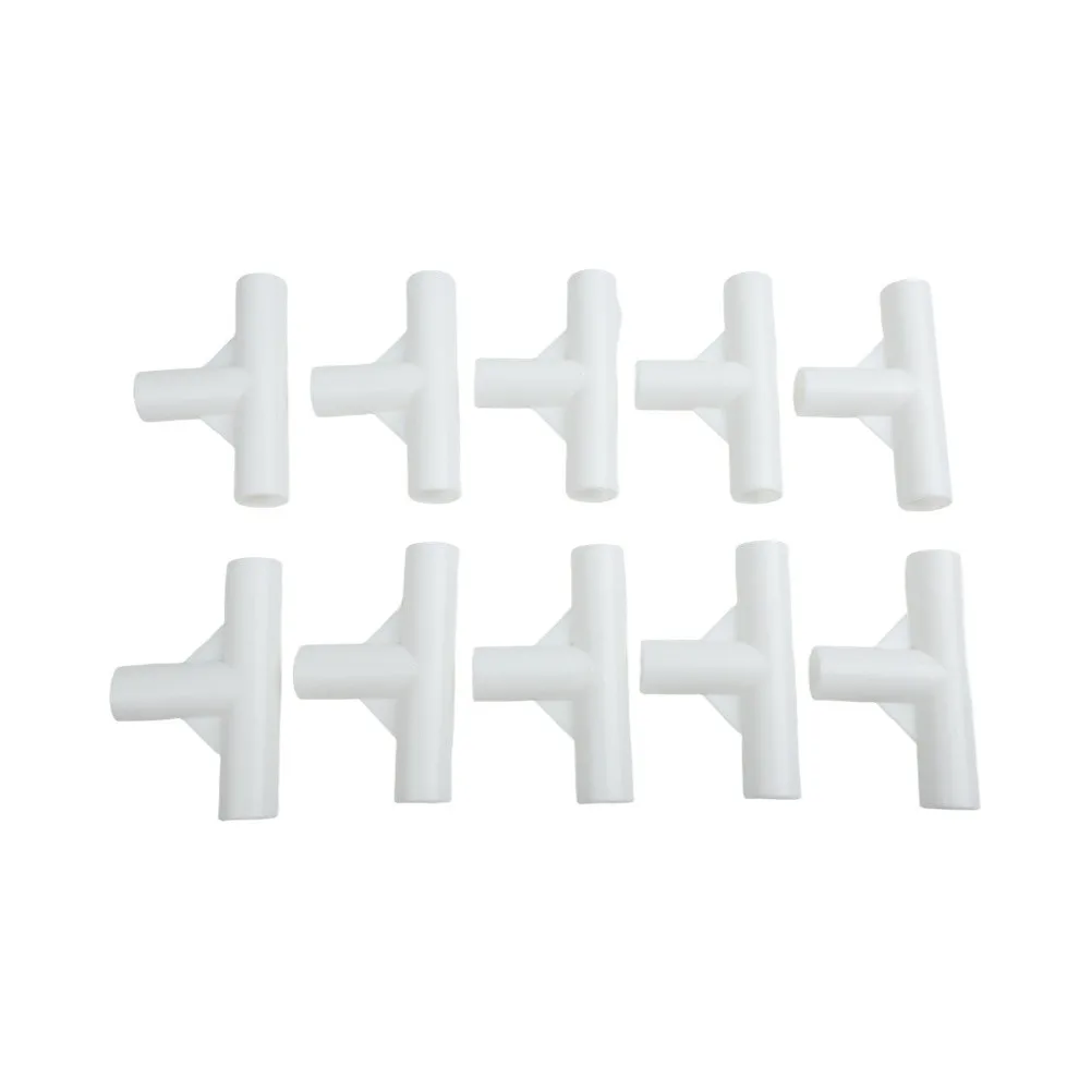 10pcs Fixed Tee Connectors for Tent Poles with 16mm I.D. Used in Camping Garden Plant Supports and Wardrobes for Stability