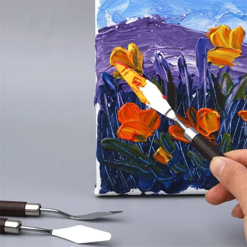 1 pz coltelli per pittura a olio in acciaio inossidabile artigianato per artisti spatola coltello per tavolozza pittura a olio coltello per miscelazione raschietto strumenti artistici