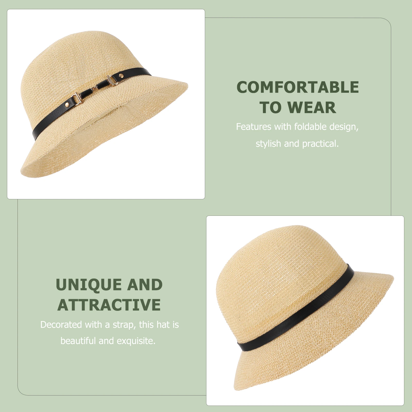 

Sun Hat Hats for Men Fashion Exquisite Breathable Handmade Durable Straw Travel