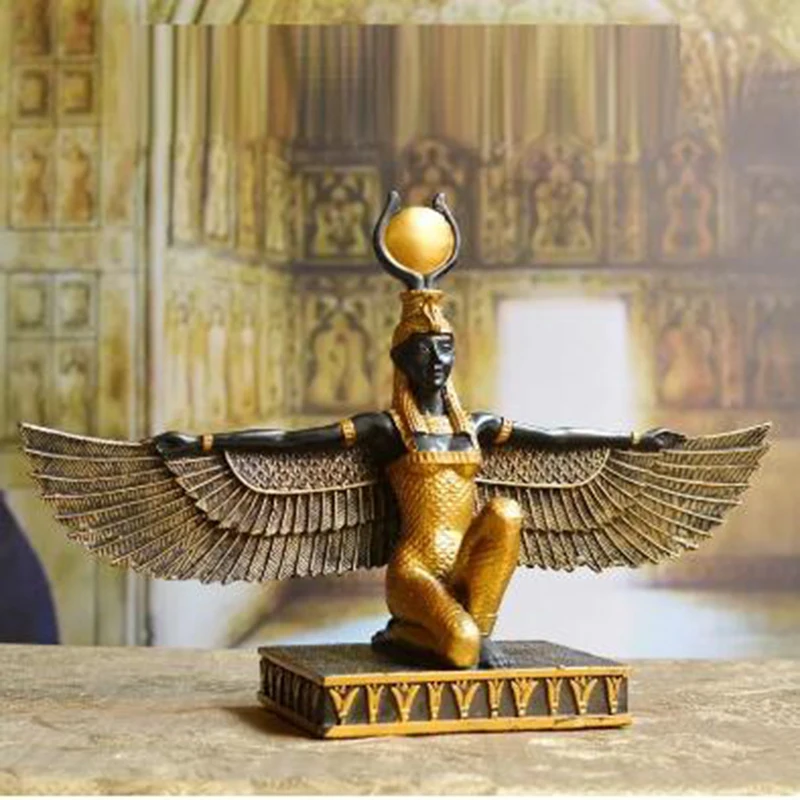 

Saint Earth Statue Isis Goddess Figurines Patron Eye Egypt Art Decoration Creative Resin Craft Home Decor Accessories