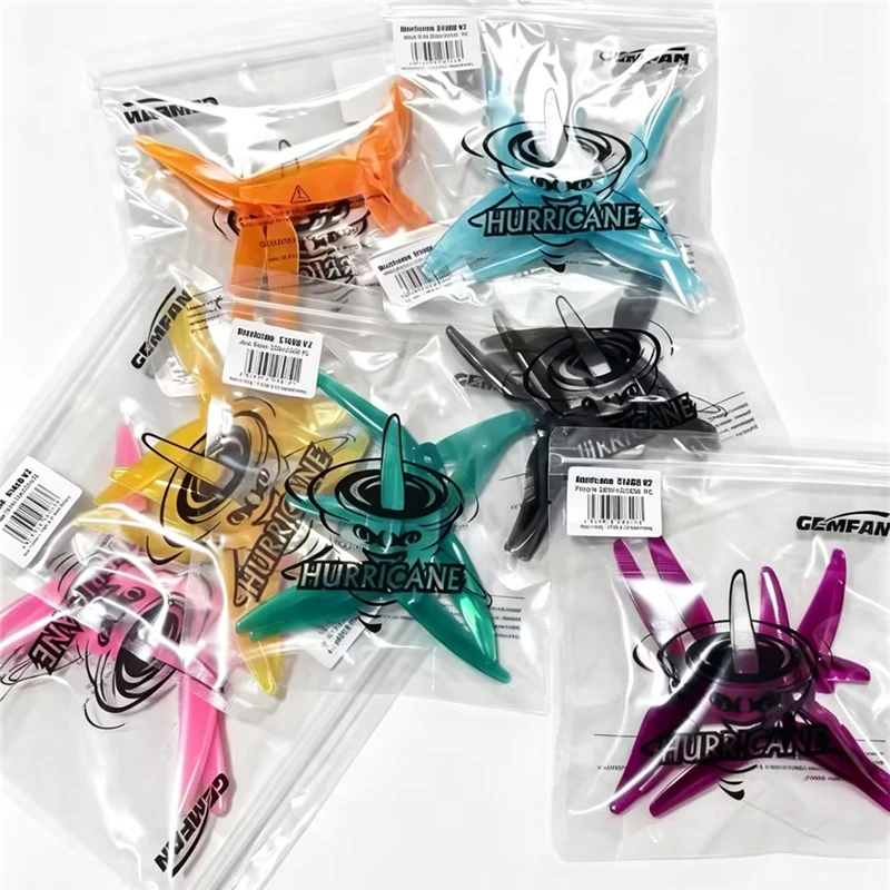 GemFan Hurricane 51466 MCK V2 3‑Blade Propeller,10 Pairs(10CW+10CCW) PC Props for 5‑inch FPV Quad,Multiple Colors Available